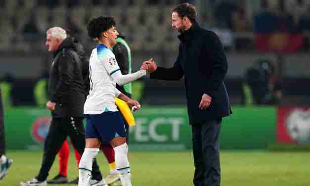 Gareth Southgate hails Rico Lewis after strong England debut in North Macedonia