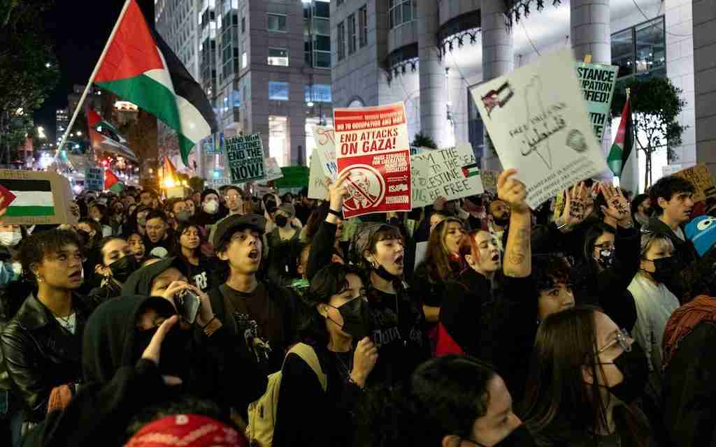 Protesters now chant and challenge Biden over Gaza at every chance