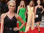 Hannah Waddingham puts on a leggy display in a strappy lace dress as she joins glamorous Claire Sweeney and Jowita Przystal at the opening night of Hello, Dolly!