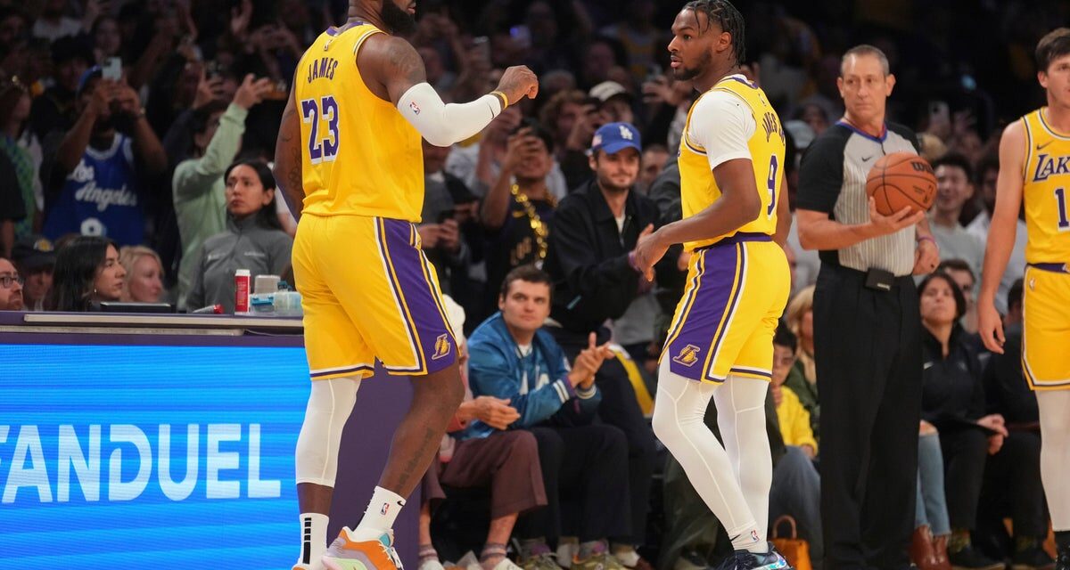 LeBron and Bronny James make NBA history as first father-son to play together